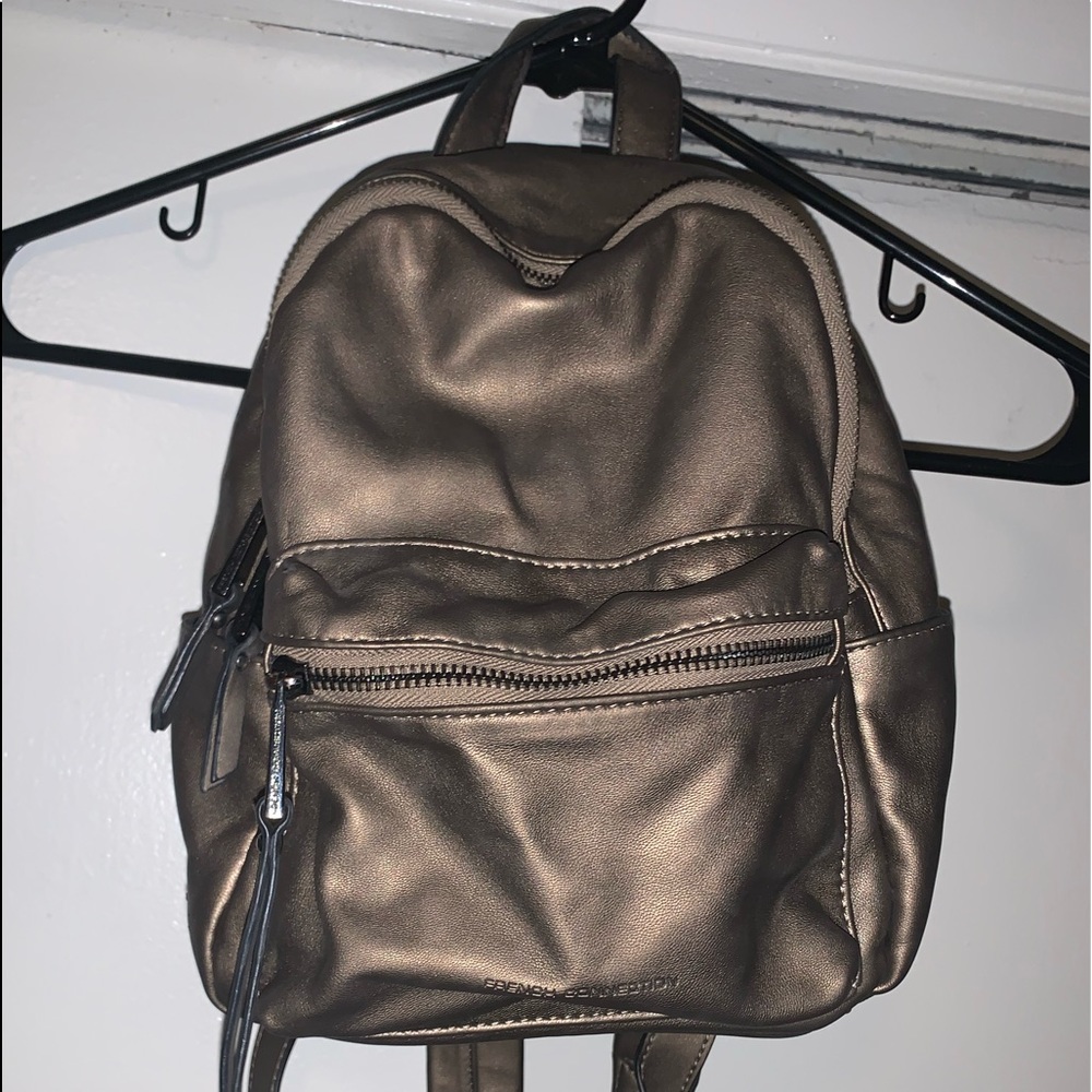French Connection bronze/gold mini backpack
